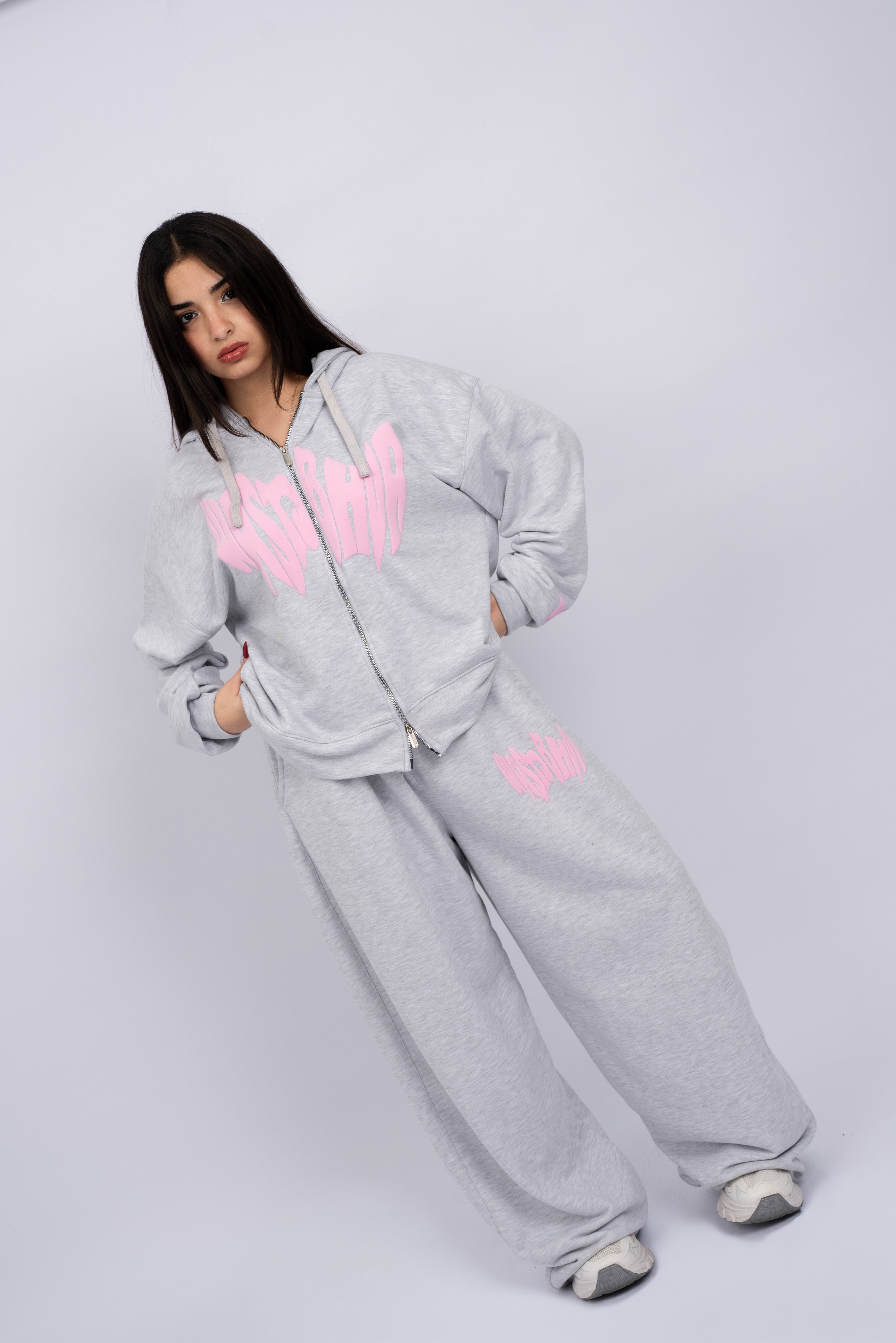 Melton Loose Fit Suit(white Gray)