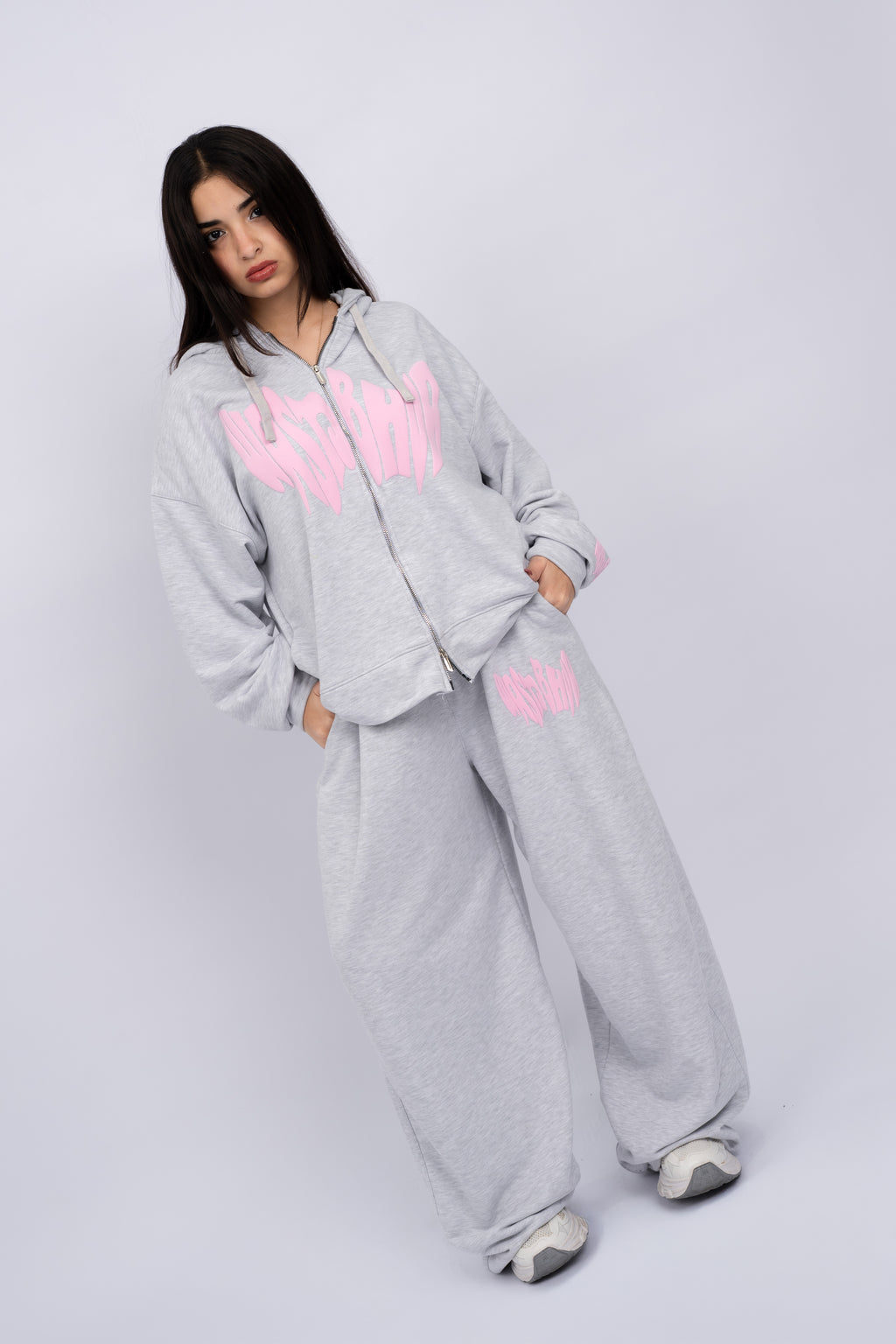 Melton Loose Fit Suit(white Gray)