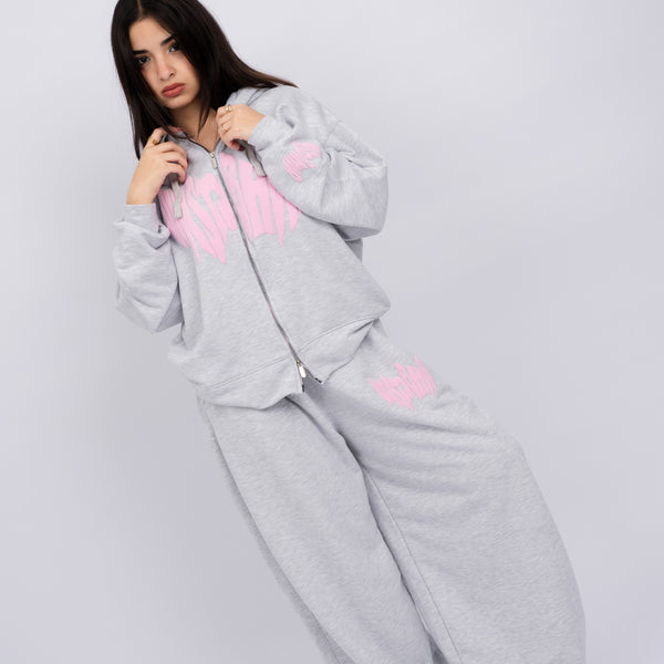 Melton Loose Fit Suit(white Gray)