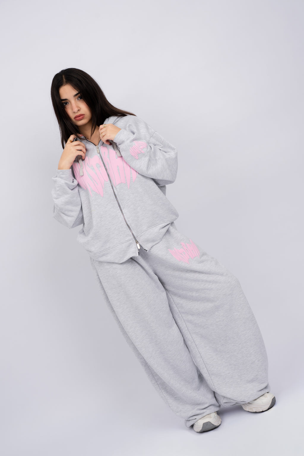 Melton Loose Fit Suit(white Gray)