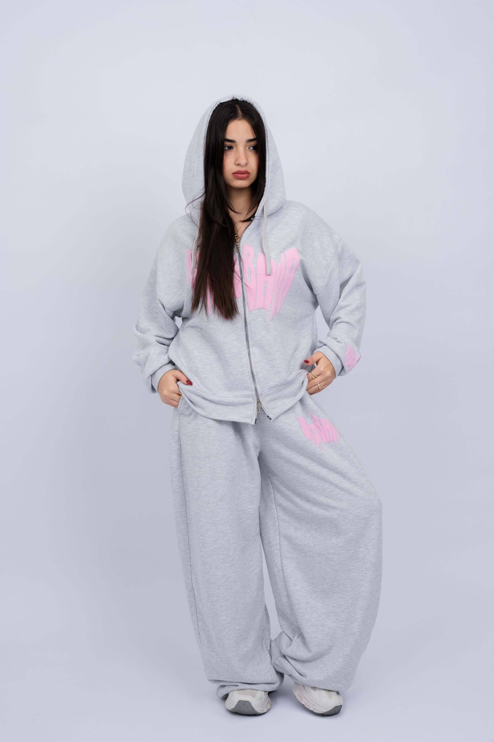 Melton Loose Fit Suit(white Gray)