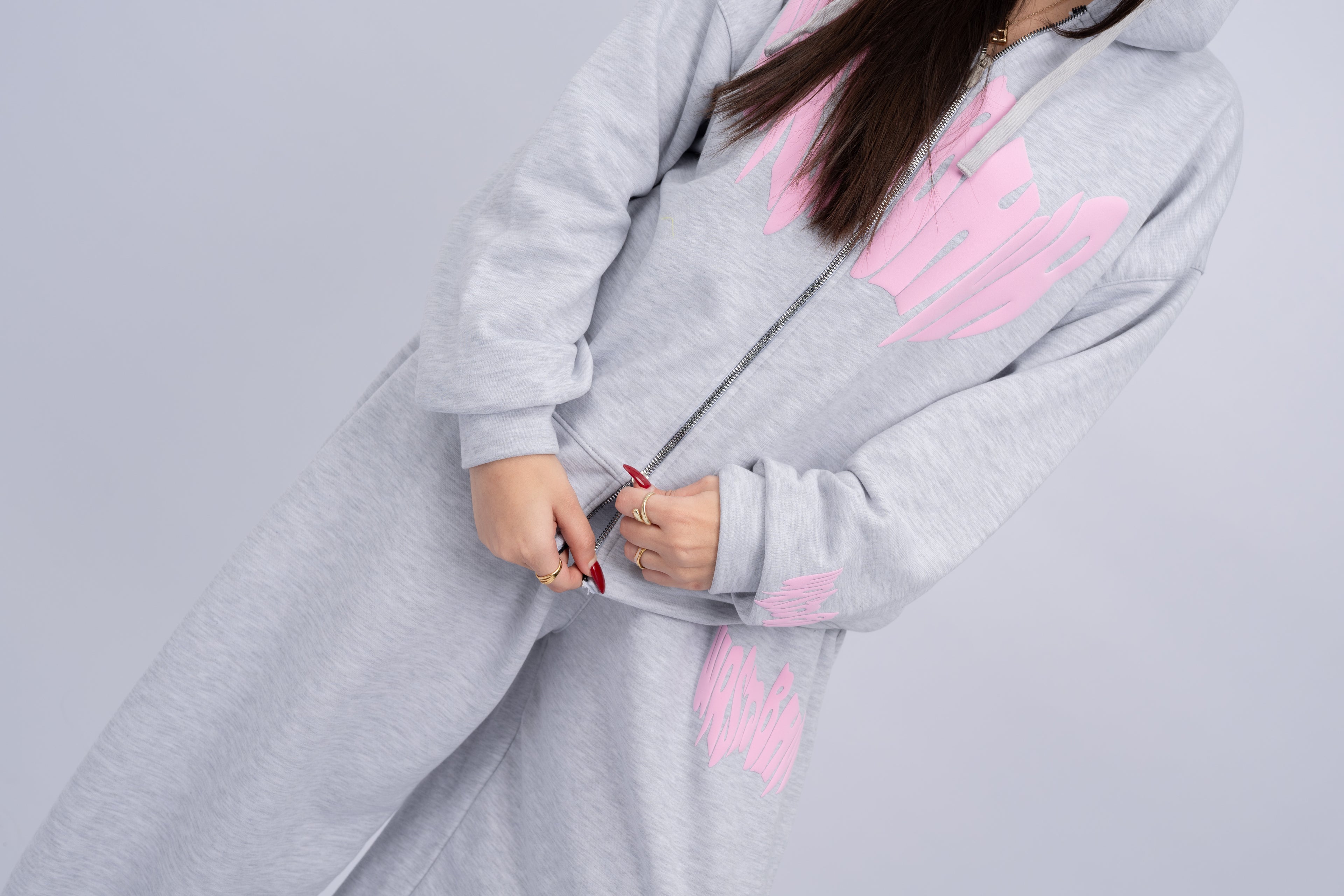 Melton Loose Fit Suit(white Gray)