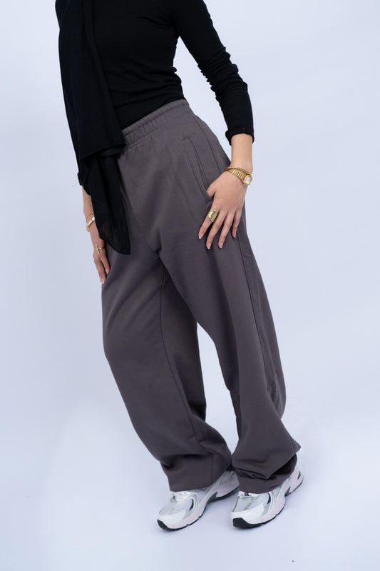 Straight-leg Melton Sweatpants(GRAY)