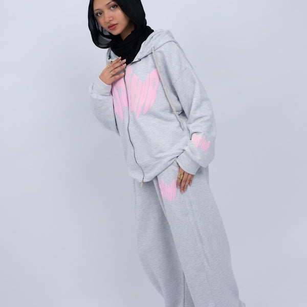 Melton Loose Fit Suit(white Gray)
