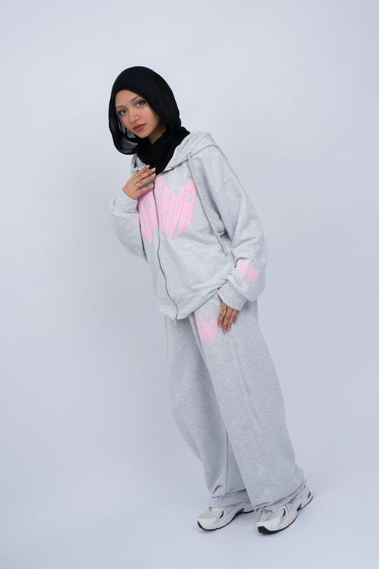 Melton Loose Fit Suit(white Gray)