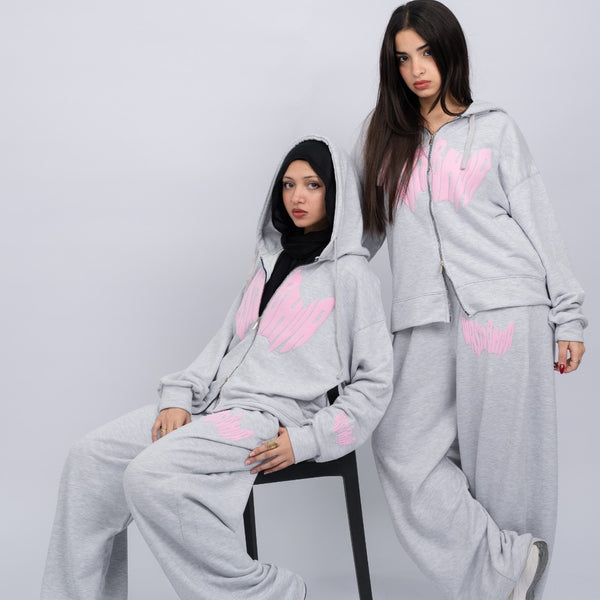 Melton Loose Fit Suit(white Gray)