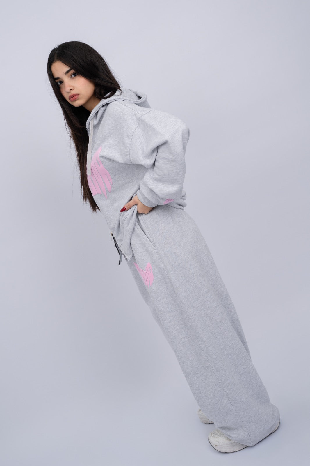 Melton Loose Fit Suit(white Gray)